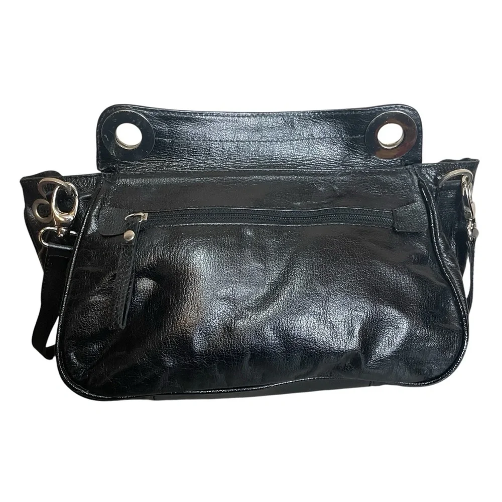Black Leather Brown White‎ Cowhide Boho Purse Mondrina Handbag Western Cowgirl